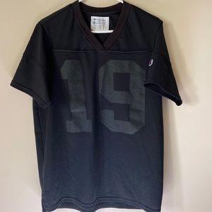 Champion MADE IN USA black short sleeve mesh jersey top